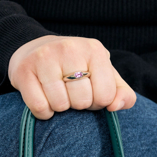 Bague 55 PIAGET - Biseau - Bague en or gris et tourmaline rose 58 Facettes DV12511-7-DV0882-1