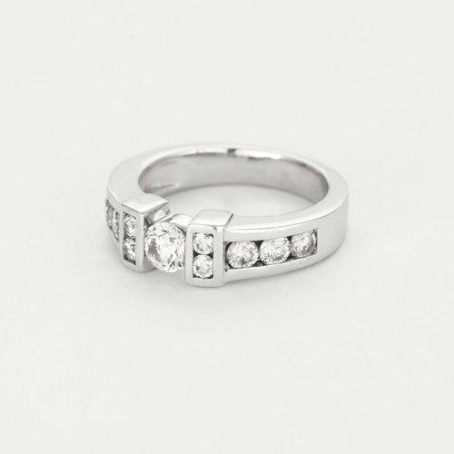 Bague 53 Bague Jonc en or gris et diamants 58 Facettes DV2004-11-53-10