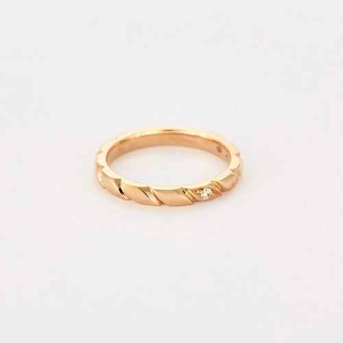 Bague 50 CHAUMET - Torsade - Alliance en or rose et diamant 58 Facettes DV0970-1-50-2