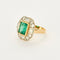 Bague 52 Bague or jaune  Émeraude de Colombie et diamants 58 Facettes DV11451-7-52-2