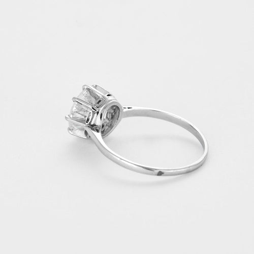 Bague 55 Bague solitaire en platine et diamant 58 Facettes DV12390-1