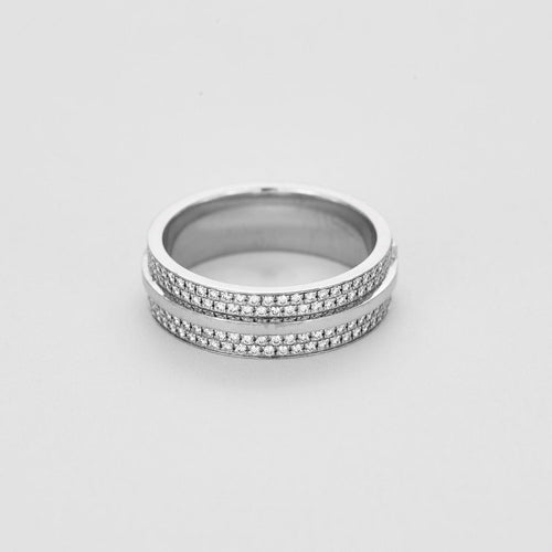 Bague 51 TIFFANY & CO - Collection Tiffany T - Bague en or blanc et diamants 58 Facettes DV11607-1-51-2