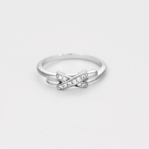 Bague 46 CHAUMET - Bague Jeux de Liens en or gris et diamants. Petit modèle 58 Facettes DV2196-2-46-2