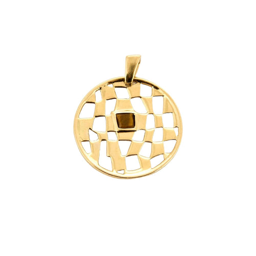 Pendentif Pendentif en or jaune et quartz oeil de tigre 58 Facettes DV0974-3