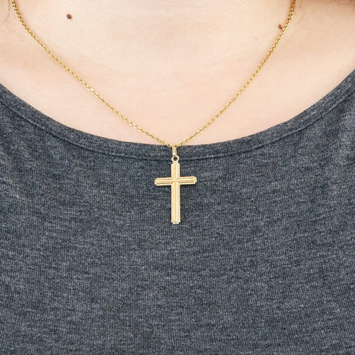 Pendentif Pendentif "Croix" en or jaune 58 Facettes DV0974-4