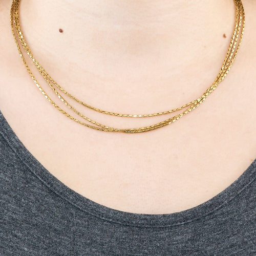 Collier Triple chaîne en or jaune 58 Facettes DV0975-2