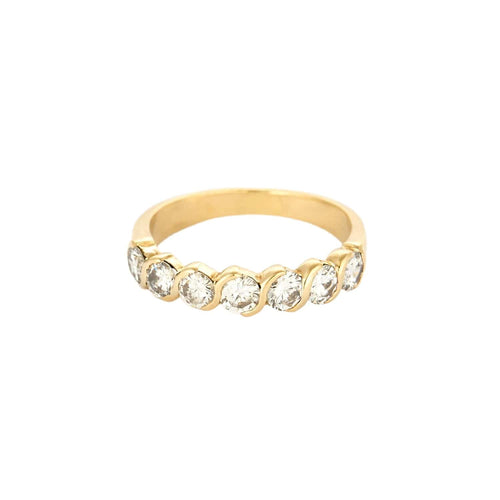 Bague 54.5 Demie alliance en or jaune et diamants 58 Facettes DV0975-4-545-2