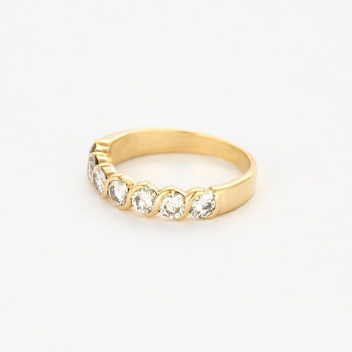 Bague 54.5 Demie alliance en or jaune et diamants 58 Facettes DV0975-4-545-2