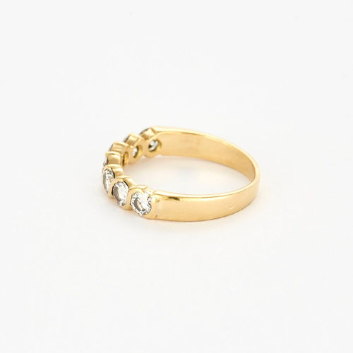 Bague 54.5 Demie alliance en or jaune et diamants 58 Facettes DV0975-4-545-2
