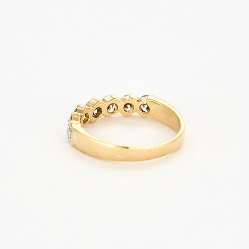 Bague 54.5 Demie alliance en or jaune et diamants 58 Facettes DV0975-4-545-2