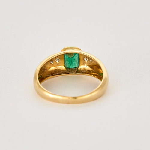 Bague 56 Bague jonc, or jaune, émeraude  et diamants 58 Facettes DV0943-3-56-3