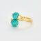 Bague 52 Bague “Toi et moi” en or jaune et turquoise 58 Facettes DV10817-4-52-1