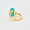 Bague 52 Bague “Toi et moi” en or jaune et turquoise 58 Facettes DV10817-4-52-1