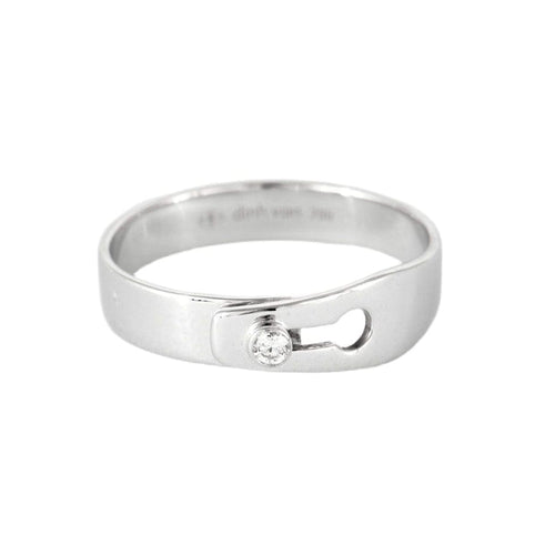 Bague 54 DINH VAN- Serrure -  Bague en or blanc et diamant 58 Facettes DV0581-32-54-3