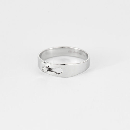 Bague 54 DINH VAN- Serrure -  Bague en or blanc et diamant 58 Facettes DV0581-32-54-3