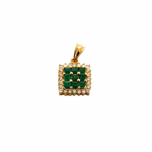 Pendentif Pendentif or jaune diamants et émeraudes 58 Facettes DV0978-5