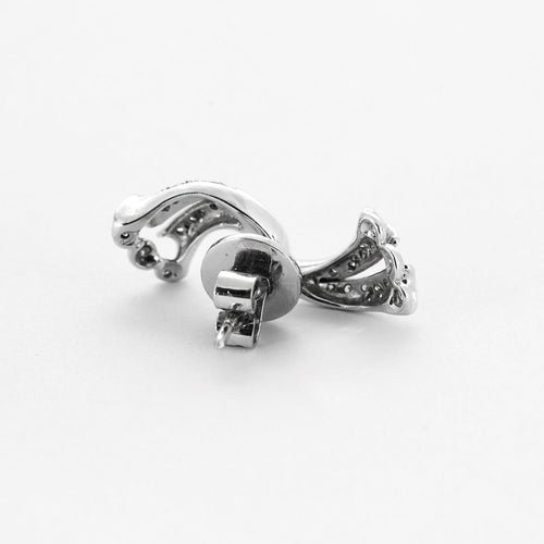 Boucles d'oreilles Paire de boucles d'oreilles or gris et diamants 58 Facettes DV0978-9