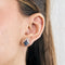 Boucles d'oreilles Paire de boucles d'oreilles or gris, diamants, rubis et saphirs 58 Facettes DV0978-1