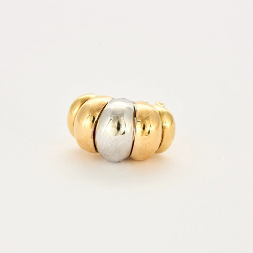 Boucles d'oreilles Boucles d'oreilles en or jaune et gris godronnés 58 Facettes DV0463-14