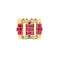 Bague 51 Bague Tank en or jaune, diamants et rubis de synthèse. 58 Facettes DV12390-2-51-2