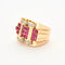 Bague 51 Bague Tank en or jaune, diamants et rubis de synthèse. 58 Facettes DV12390-2-51-2