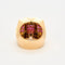 Bague 51 Bague Tank en or jaune, diamants et rubis de synthèse. 58 Facettes DV12390-2-51-2