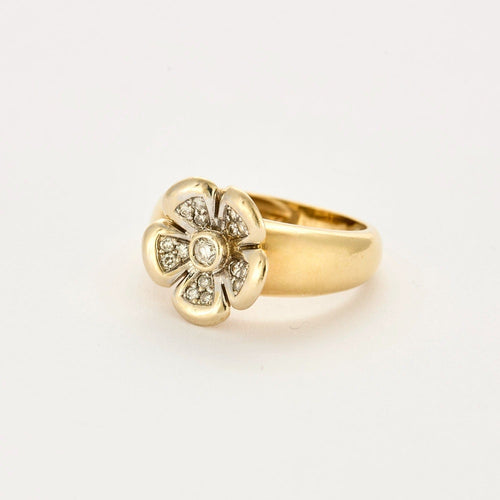 Bague 55 Bague "Fleur" or jaune, or gris et diamants 58 Facettes DV11262-7-DV0882-1