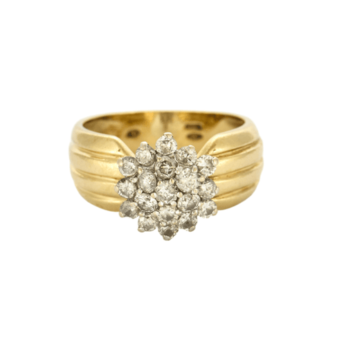 Bague 54 Bague en or jaune, or gris et diamants 58 Facettes DV11262-8-54-3