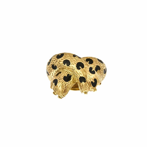 Bague 48 FRED - Ombre Féline - Bague en or jaune et émail 58 Facettes DV12321-2-48-2