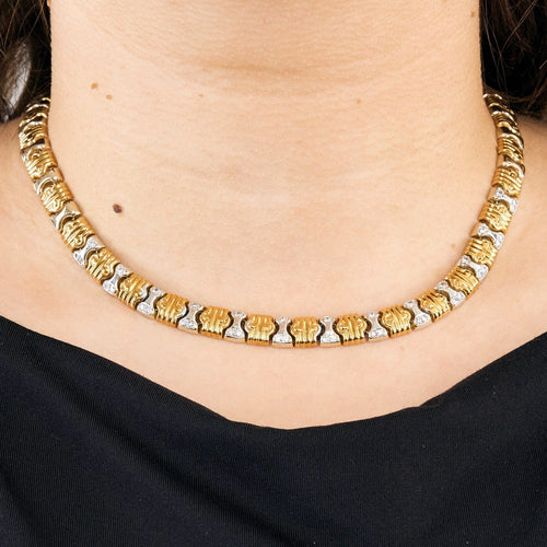 Collier Collier en or jaune et or gris, diamants 58 Facettes DV0984-5