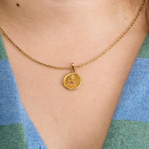 Pendentif AUGIS - Médaille sentimentale en or jaune 58 Facettes DV0989-5