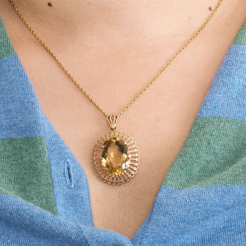 Collier Chaîne et pendentif or jaune et citrine 58 Facettes DV0989-4