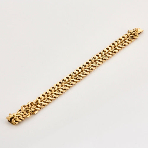 Bracelet Bracelet double maille gourmette or jaune 58 Facettes DV0989-3