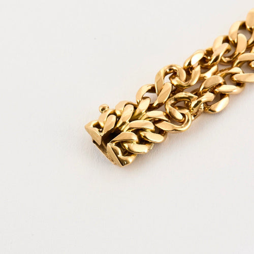 Bracelet Bracelet double maille gourmette or jaune 58 Facettes DV0989-3