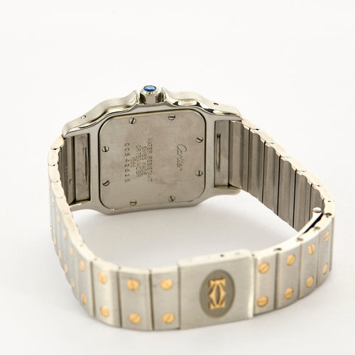 Montre CARTIER - Santos Galbée - Montre acier et or jaune, cadran gris. 58 Facettes DV0913-1