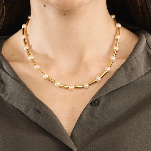 Collier POIRAY - Fuseau - Collier grans modèle en or jaune et perles de culture 58 Facettes DV0834-6