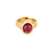 Bague 54 Bague en or jaune travaillé avec cabochon de tourmaline 58 Facettes DV13401-1-54-1