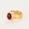 Bague 54 Bague en or jaune travaillé avec cabochon de tourmaline 58 Facettes DV13401-1-54-1