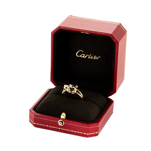 Bague 59 CARTIER - Panthère - Bague en or rose, laque noire et tsavorite 58 Facettes DV0998-1