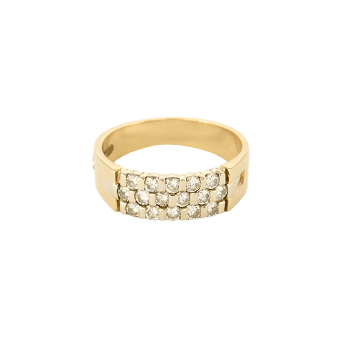 Bague 58 Bague en or jaune et diamants 58 Facettes DV0998-4-58-2