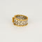 Bague 45.5 BUCCELLATI - Bague bandeau ciselée et ajourée à motif de dentelle en or jaune, blanc, diamants et saphir 58 Facettes DV4479-3-455-2