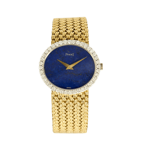 Montre PIAGET - Extraplate Joaillerie - Montre de dame, Or Jaune, Lapis, Diamants 58 Facettes DV4479-35