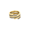 Bague 54 DINH VAN - Duo Spirale - Bague or jaune, or gris et diamants noirs 58 Facettes DV14060-1