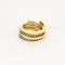 DINH VAN - Duo Spirale - Bague or jaune, or gris et diamants noirs