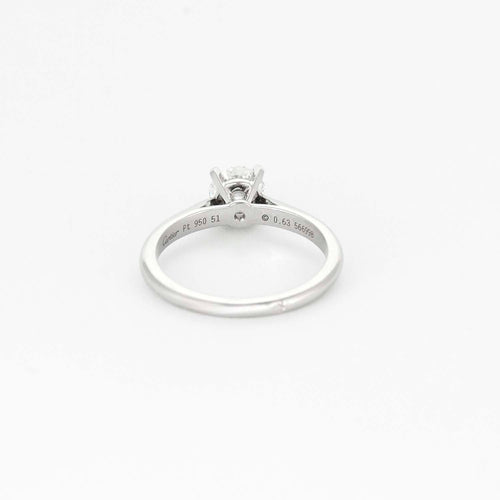 Bague 51 CARTIER - 1985 - Solitaire en platine et diamant 58 Facettes DV13892-5-51-2