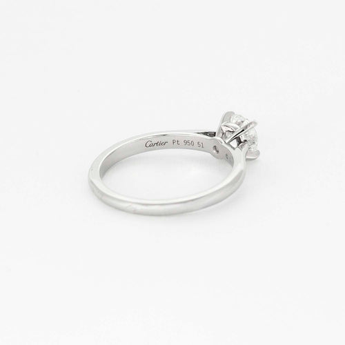 Bague 51 CARTIER - 1985 - Solitaire en platine et diamant 58 Facettes DV13892-5-51-2