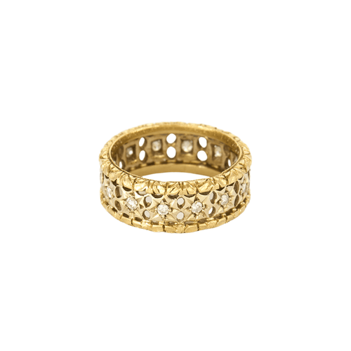 Anneau en or jaune et or gris , diamants 58 Facettes DV0014-10