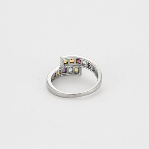 Bague 50 Bague en or gris et pierres fines de couleurs 58 Facettes DV14179-1-50-2