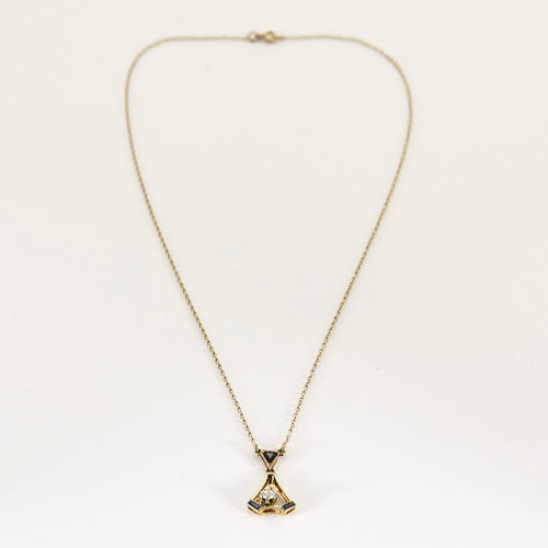 Collier Collier en or blanc, saphirs et diamant 58 Facettes DV0013-28
