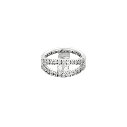 Bague 53 Anneau en or gris avec diamants 58 Facettes 23/499